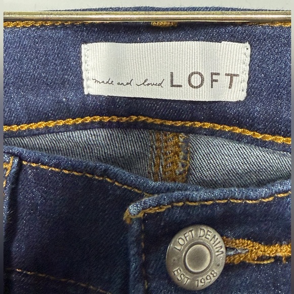 NWT LOFT Petite Mid Rise The Skinny Jeans in Vintage Dark Wash 27p - Picture 5 of 11